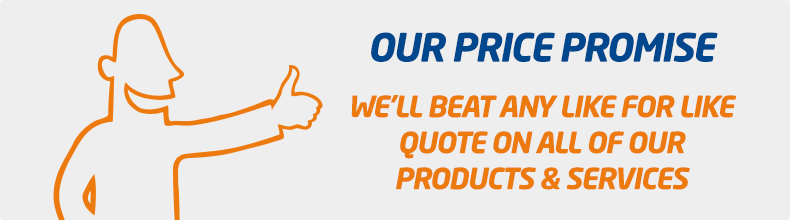 We'll beat any like for like on all of our products and services